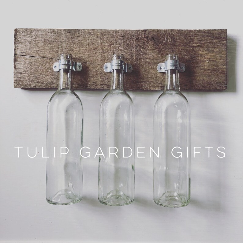 Burlap Wine Bottle Trio Wall Vase on Wood Wine Bottle Wall Etsy