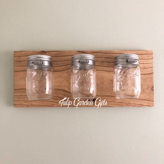 Mason Jar Wall Organizer Farmhouse Mason Jar Caddy Bathroom Etsy Canada