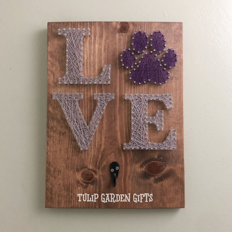 Love Pawprint String Art, Paw Print String Art, Pet String Art, Paw String Art, Pet Stringart, Love Paw Sign, Pet Lover Sign, Pet Sign image 6