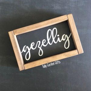 Framed Wooden Word Signs, Hand-Painted Word Sign, Farmhouse Signs, Box Frame Sign, Calligraphy Sign, Grateful Sign, Hello Sign, Home Sign image 4