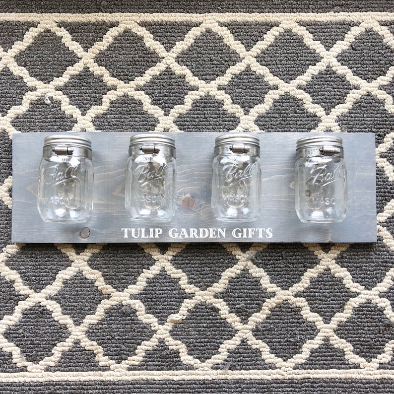 Mason Jar Wall Organizer Farmhouse Mason Jar Caddy Bathroom Etsy Canada