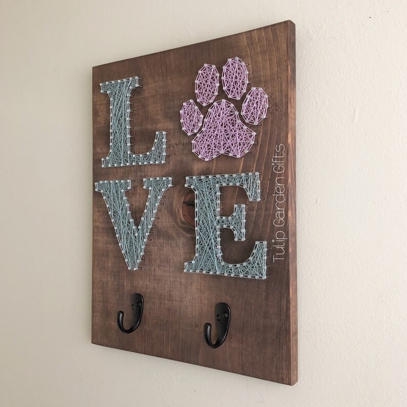 Love Pawprint String Art, Paw Print String Art, Pet String Art, Paw String Art, Pet Stringart, Love Paw Sign, Pet Lover Sign, Pet Sign image 7