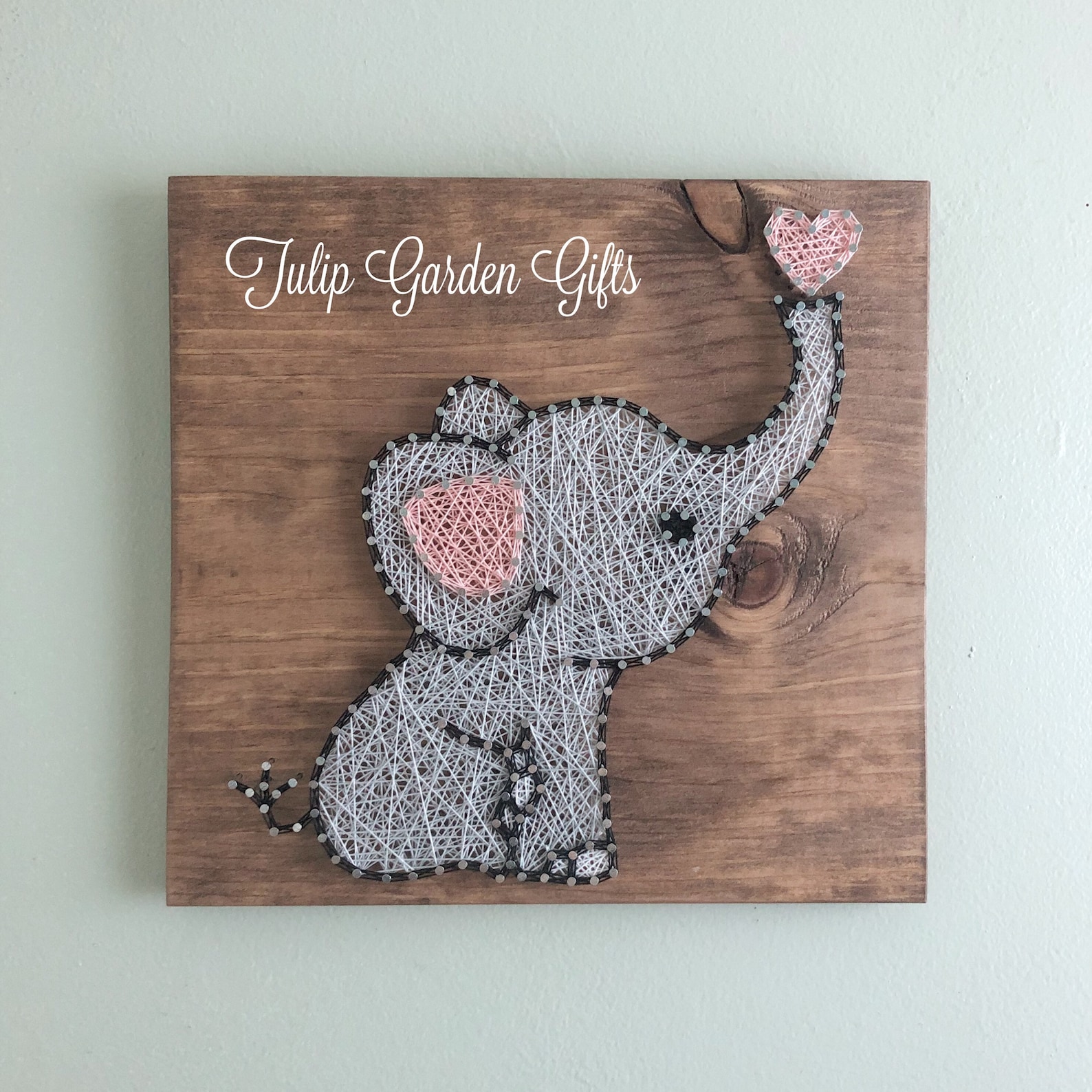 Baby Elephant String Art Baby Name Nursery Decor Elephant - Etsy