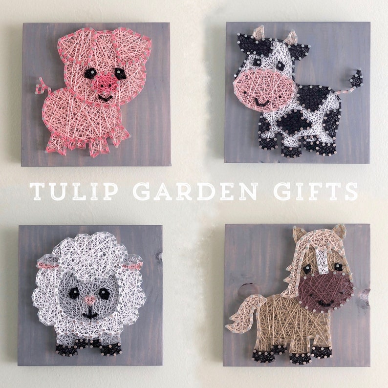 Farm Animal String Art Baby Farm Animals Farm Nursery Decor Etsy