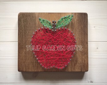 Apple String Art Mini, Cadeau d’appréciation de l’enseignant, Art de la ficelle de l’enseignant, Décoration Apple, Signe Apple, Cadeau de l’enseignant, Apple pour l’enseignant