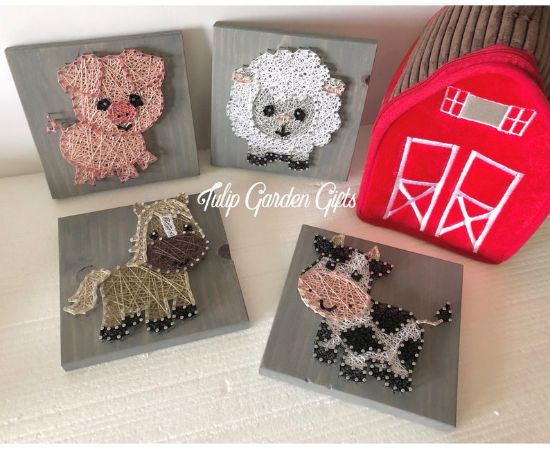 Farm Animal String Art Baby Farm Animals Farm Nursery Decor Etsy