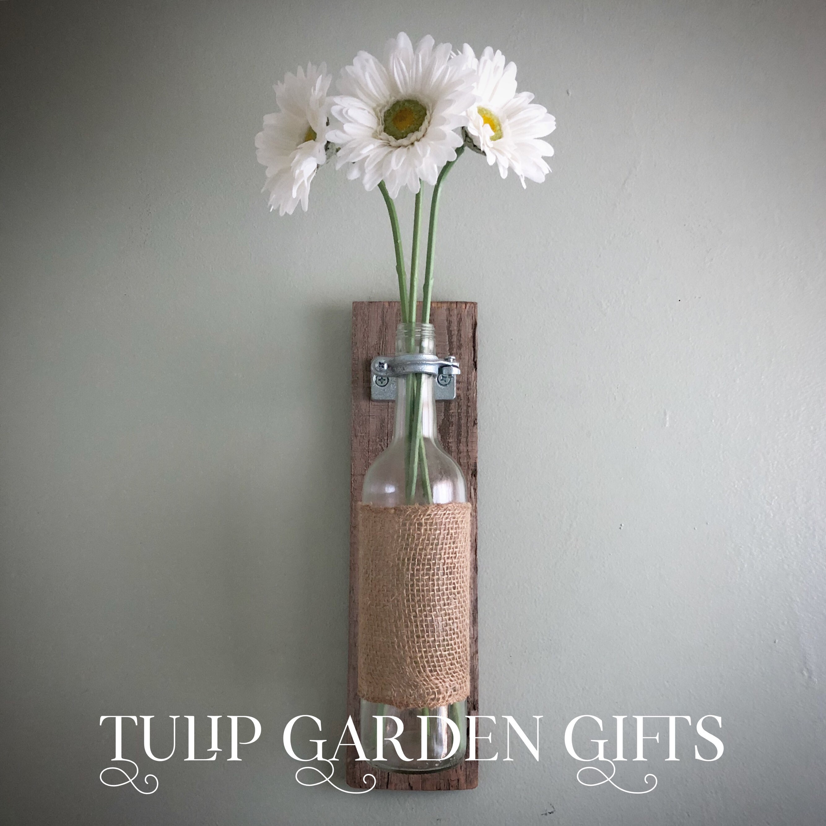 Wine Bottle Wall Vase on Natural Aged Reclaimed Wood With Etsy UK