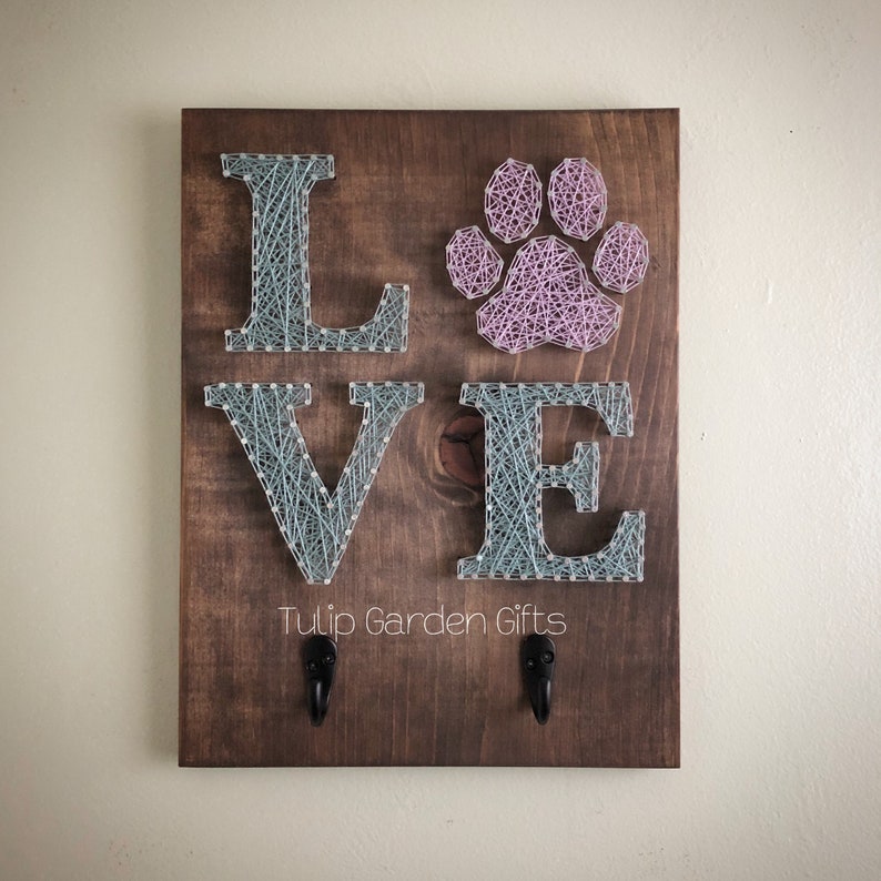 Love Pawprint String Art, Paw Print String Art, Pet String Art, Paw String Art, Pet Stringart, Love Paw Sign, Pet Lover Sign, Pet Sign image 4