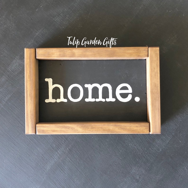 Framed Wooden Word Signs, Hand-Painted Word Sign, Farmhouse Signs, Box Frame Sign, Calligraphy Sign, Grateful Sign, Hello Sign, Home Sign image 2