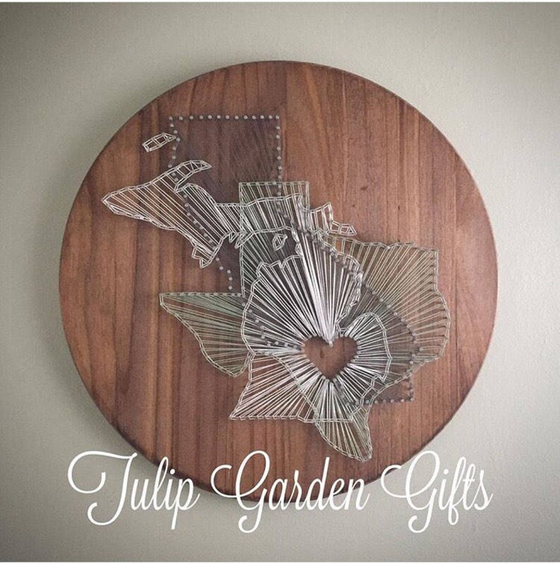 Large Three State String Art Round 3 State String Art Triple - Etsy