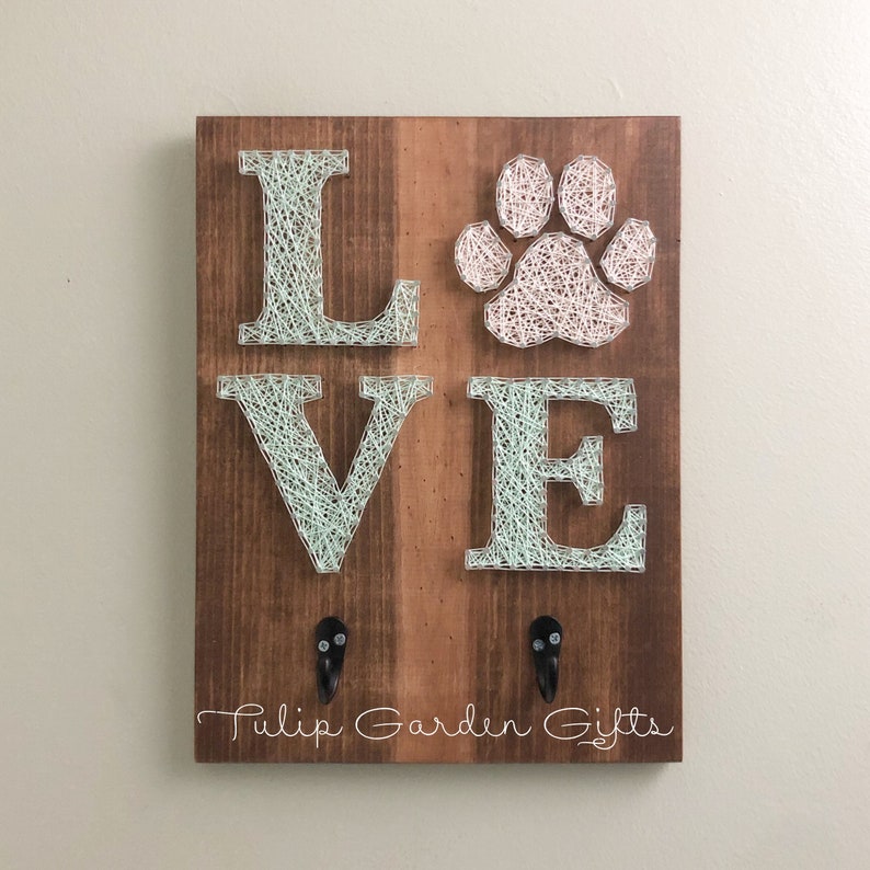 Love Pawprint String Art Paw Print String Art Pet String | Etsy