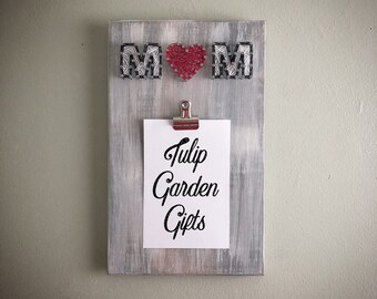 Mom Photo Display String Art, Mom String Art Photo Hanger, Mom Photo Clip, Mom Photo Frame, Mother Gift, Gift for Mom, Mother's Day Gift