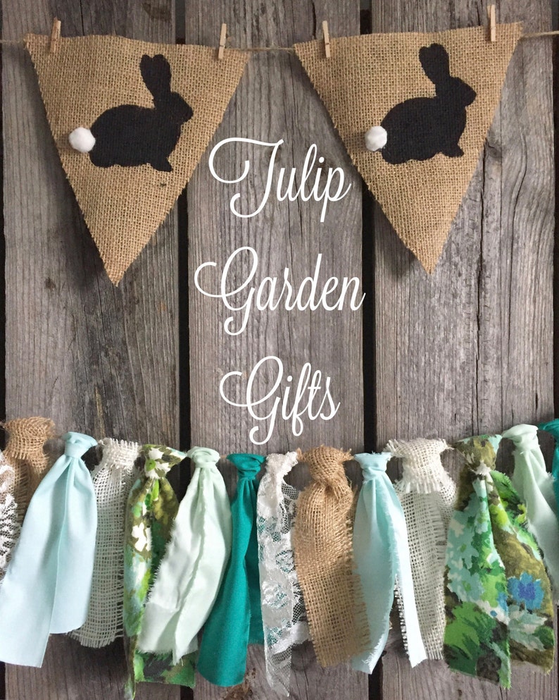 Easter Bunny Garland Set Easter Banner Burlap Banner Burlap Etsy