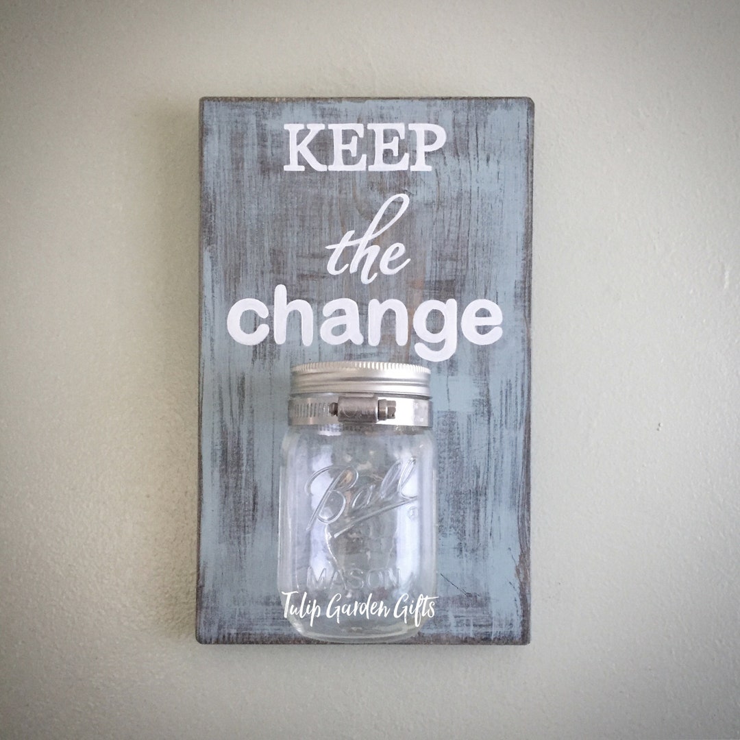 Keep the Change Laundry Room Change Jar, Tip Jar, Laundry Tips, Coin