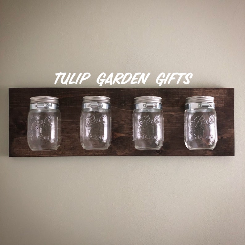 Mason Jar Wall Organizer Farmhouse Mason Jar Caddy Bathroom Etsy Canada