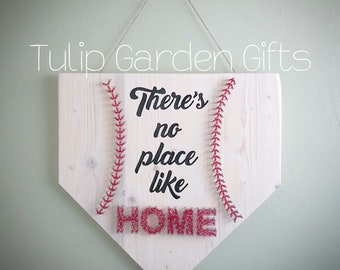 There's No Place Like Home Baseball Home Plate String Art Wall Hanger/Door Hanger, Baseball String Art Sign, Softball String Art, Homeplate