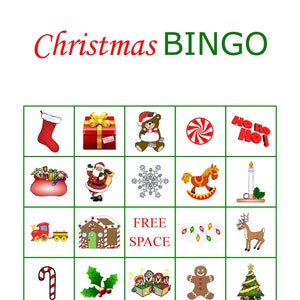 100 Printable Christmas Bingo Cards 1 per page Fun Christmas | Etsy