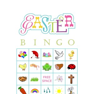 Easter Bingo Cards, 100 cards, 1 per page, Instant pdf download