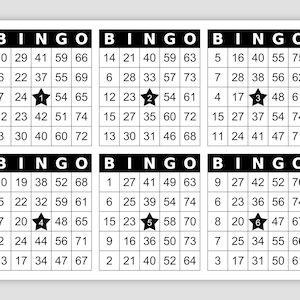 1200 Bingo Cards Pdf Download 6 per Page Instant Printable - Etsy