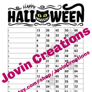 2 Halloween Bingo Boards Plus 1 Blank, 15 line 75 Call, Instant Printable Pdf Download