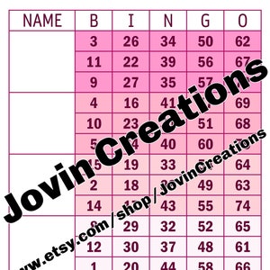 5 Boards Plus Blank, Block Bingo Boards, Instant Pdf Download
