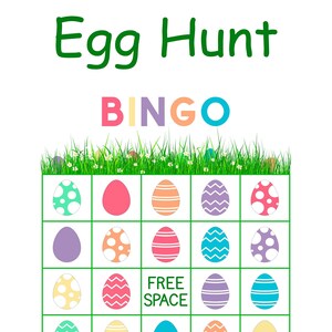 Spring Bingo Cards, 100 cards, prints 1 and 2 per page, 24 call, Instant pdf download, Easter egg hunt bingo cards