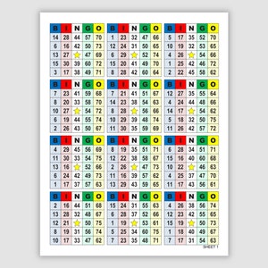 2400 75 Call Bingo Cards Pdf Download, 12 Per Page, Instant Printable Fun Party Game