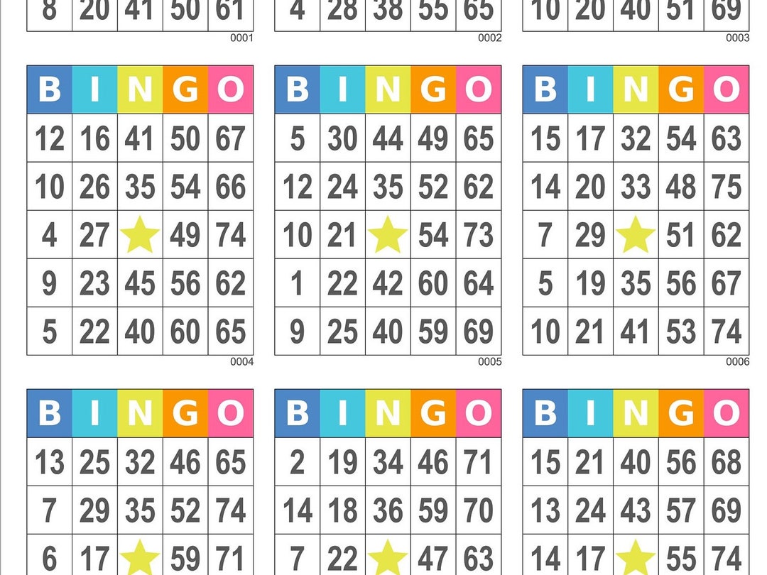 1008 Bingo Cards Pdf Download 9 per Page Instant Printable - Etsy