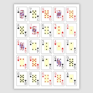200 Poker Bingo Cards Set 1, Pdf Download, Instant Printable Fun Party Game, Style 3
