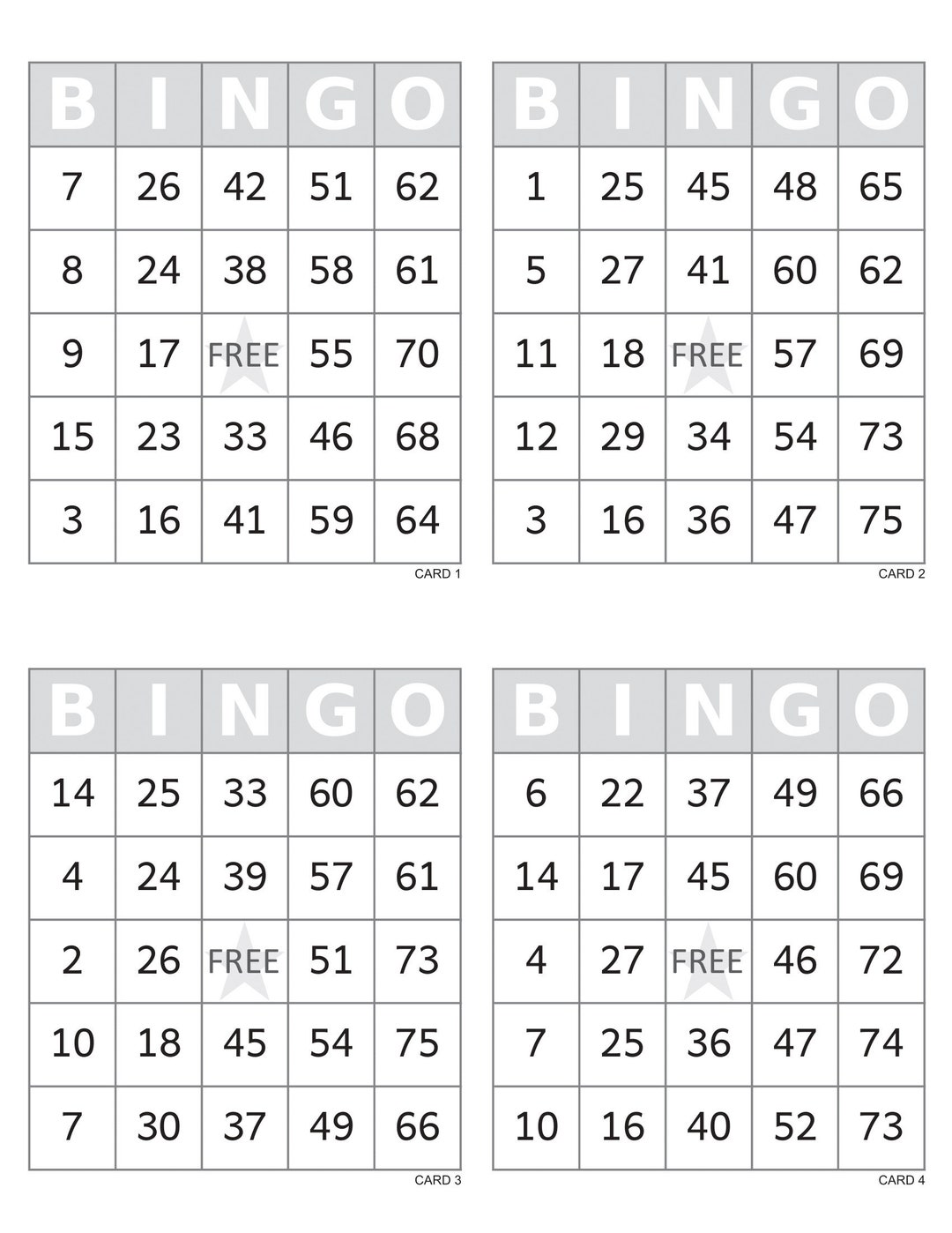 2000 Bingo Cards Pdf Download 4 per Page Instant Printable - Etsy Sweden