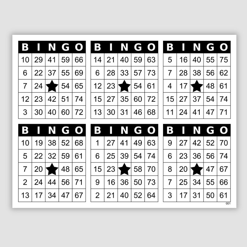 Bingo Ranges 1200 Bingo Cards Pdf Download, 6 per Page, 6 and 12 Game Numbered Sets ...