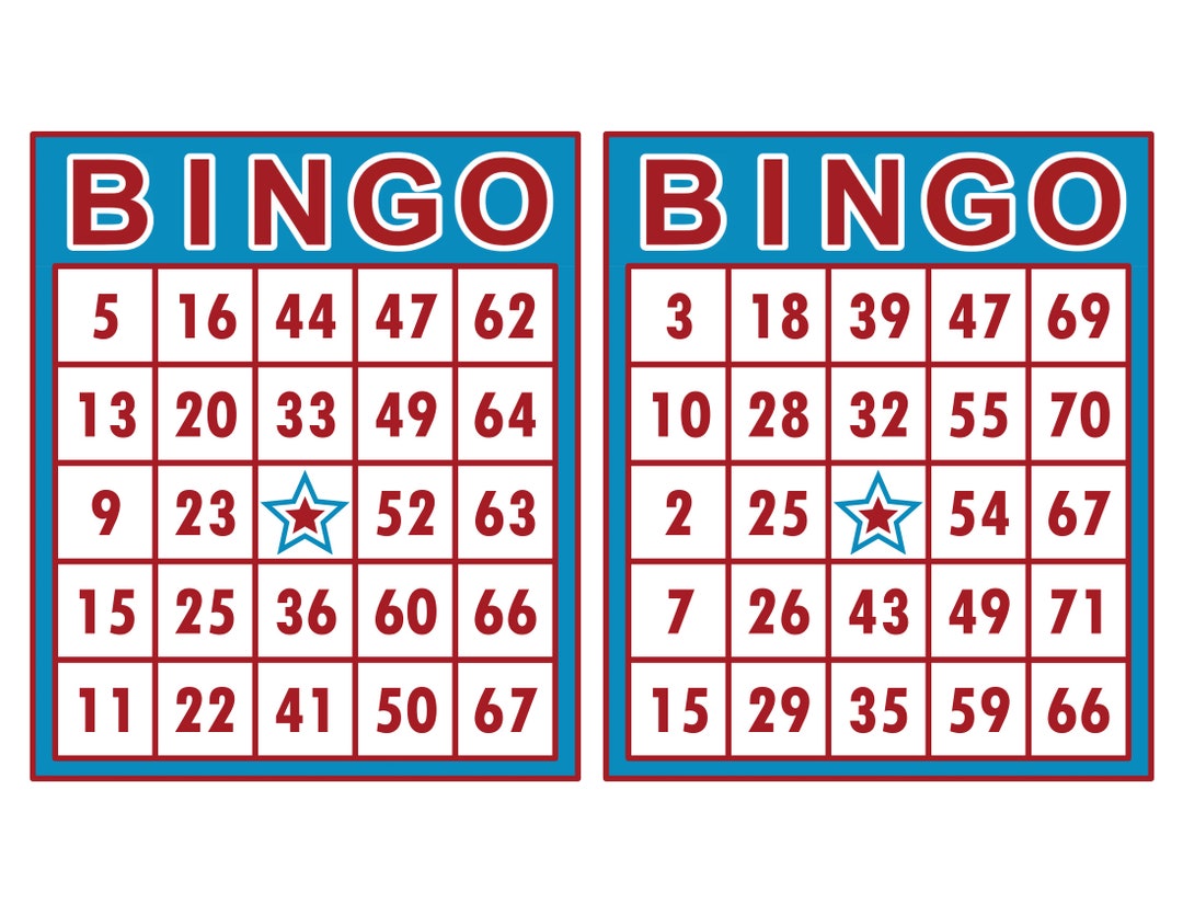 Patriotic Bingo, 1000 Cards, 2 per Page, Instant Printable Fun Party ...
