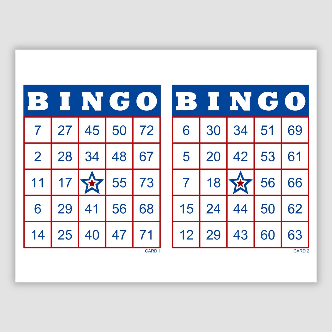 100 Patriotic Bingo Cards Pdf Download, 1, 2, and 4 per Page, Instant ...