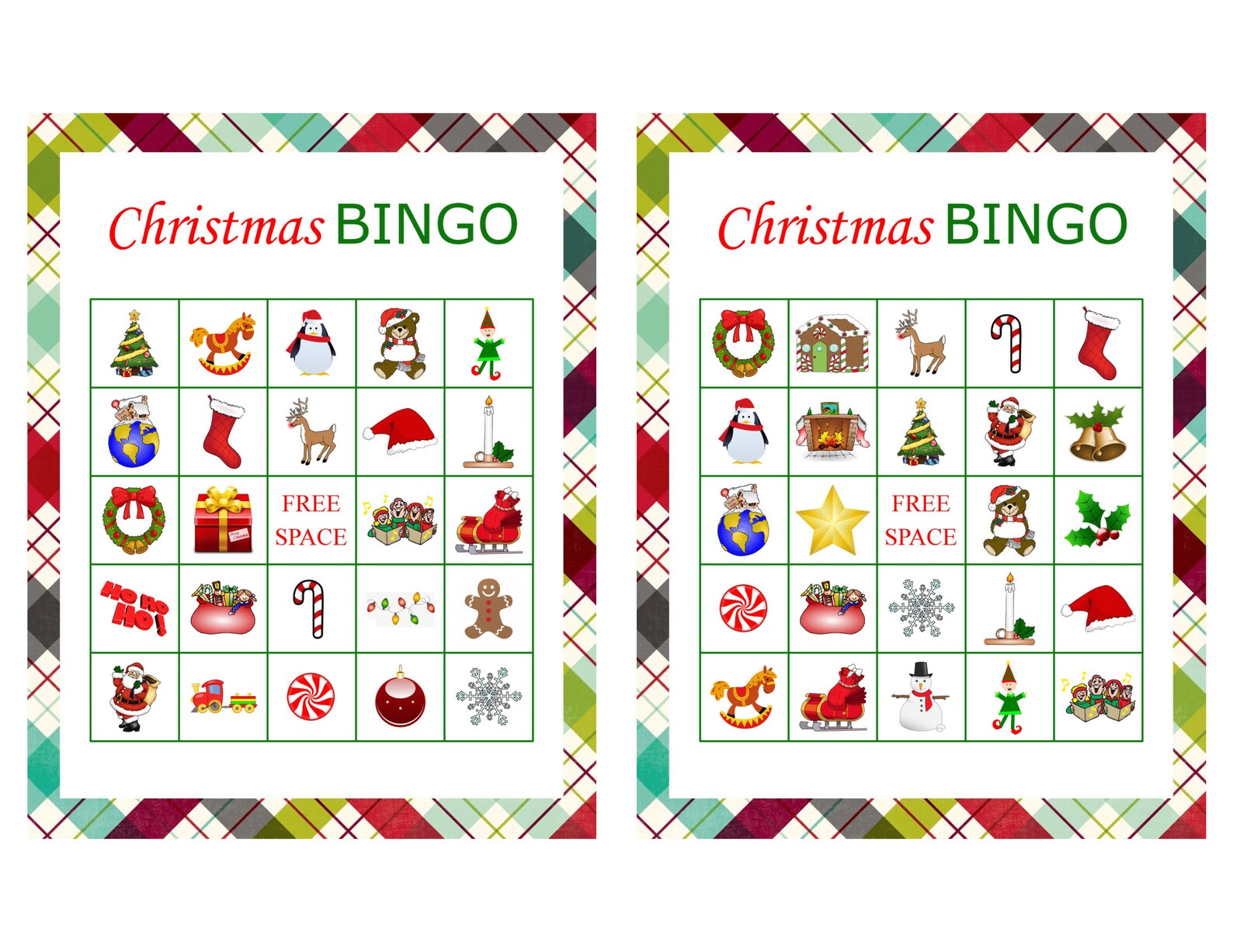 100 Printable Christmas Bingo Cards 2 per Page Fun Christmas Etsy UK