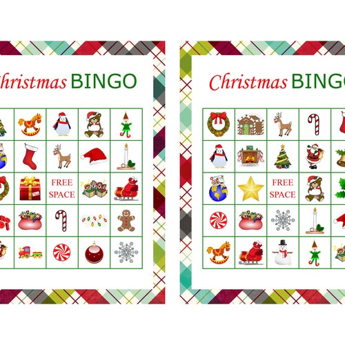 50 Christmas Bingo Cards Printable Fun Christmas Party Game - Etsy
