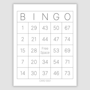 6000 Bingo Cards Pdf Download, 1, 2, 4, and 6 Per Page, Ink Saving Printer Friendly Minimalist File, Instant Printable Fun Party Game