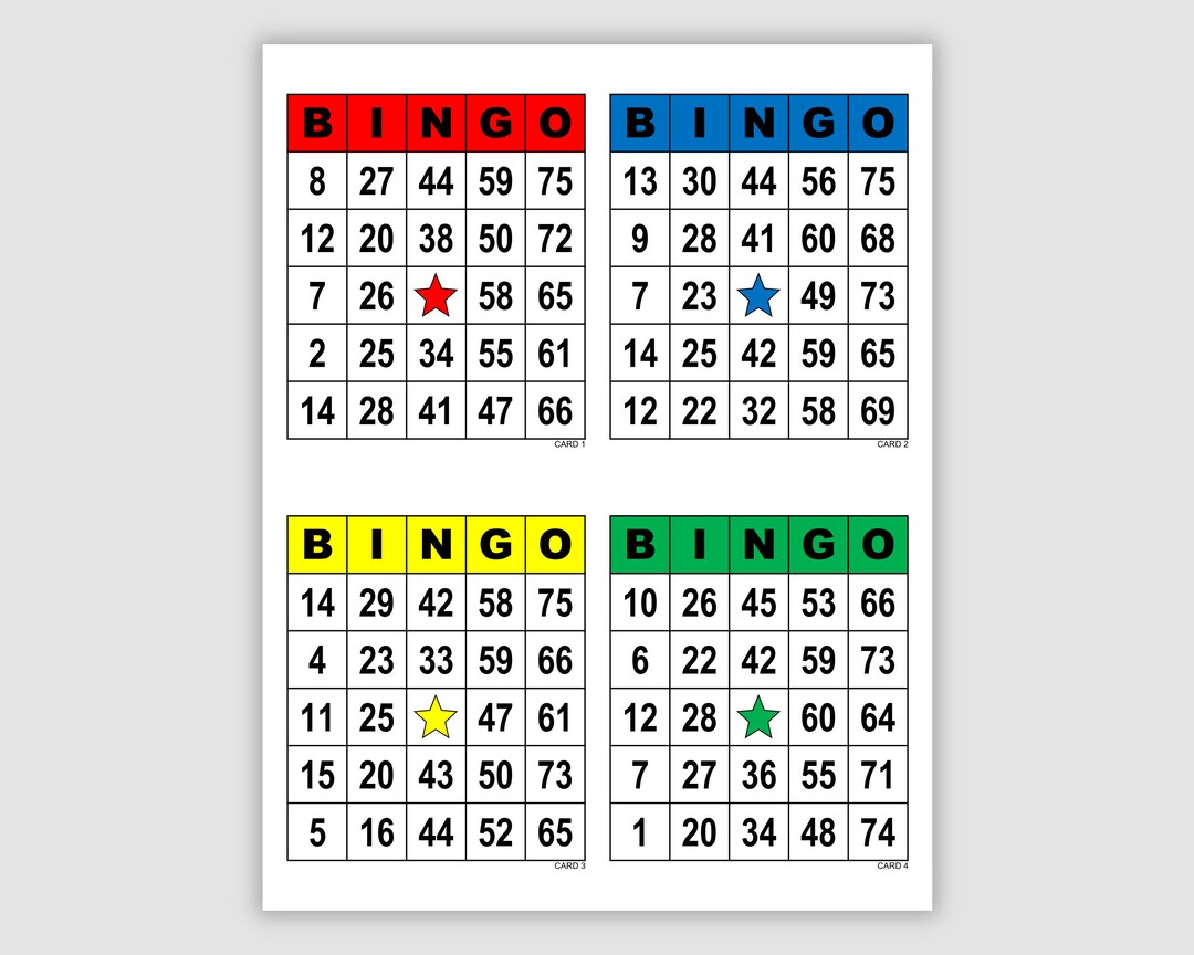 2000 Bingo Cards Pdf Download, 1, 2, and 4 per Page, Large Print, 4 ...