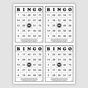 1000 Bingo Cards Pdf Download, 1, 2, and 4 per Page, Large Print, 75 ...