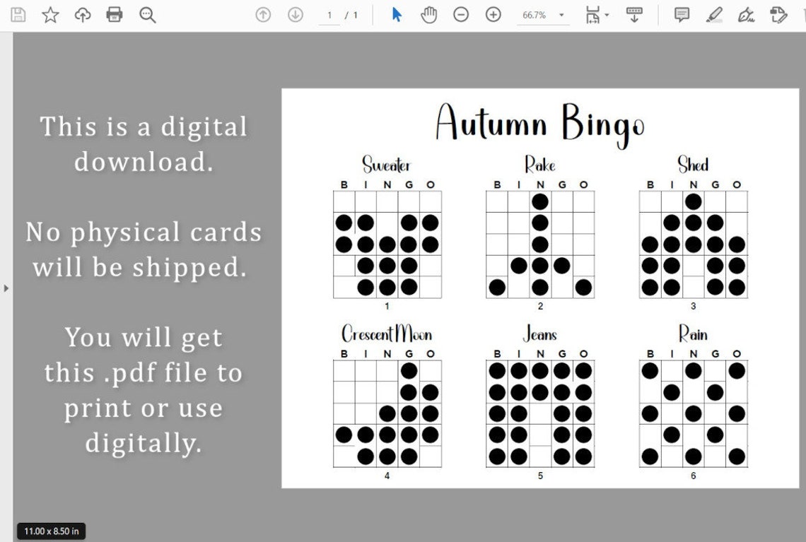 6 Autumn Bingo Patterns Program Flyer, Fall Bingo Patterns, Instant ...