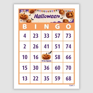 500 Halloween Bingo Cards PDF Halloween bingo print out printable bingo Halloween printable Halloween bingo printable bingo game printable