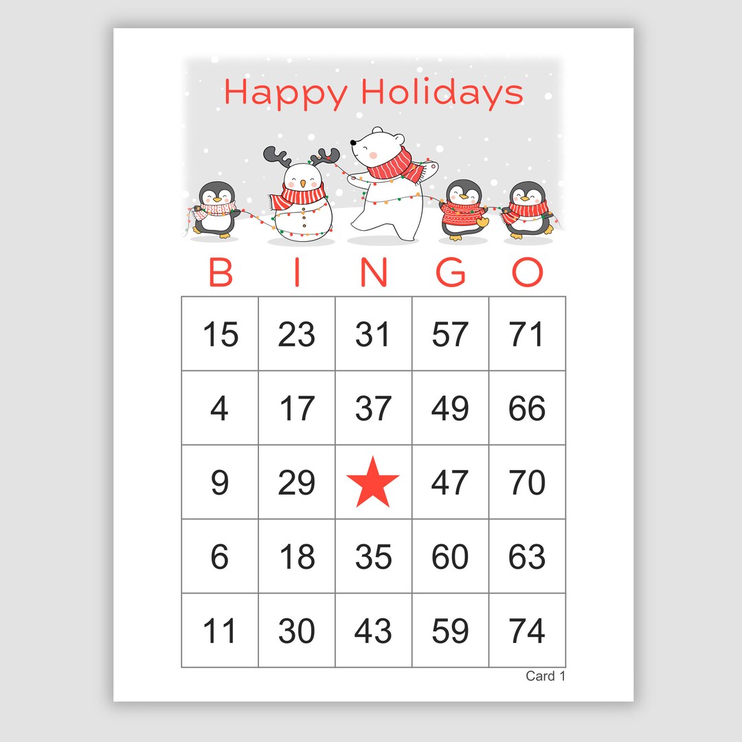 1000 Happy Holidays Bingo Cards Pdf Download, Instant Printable Fun ...