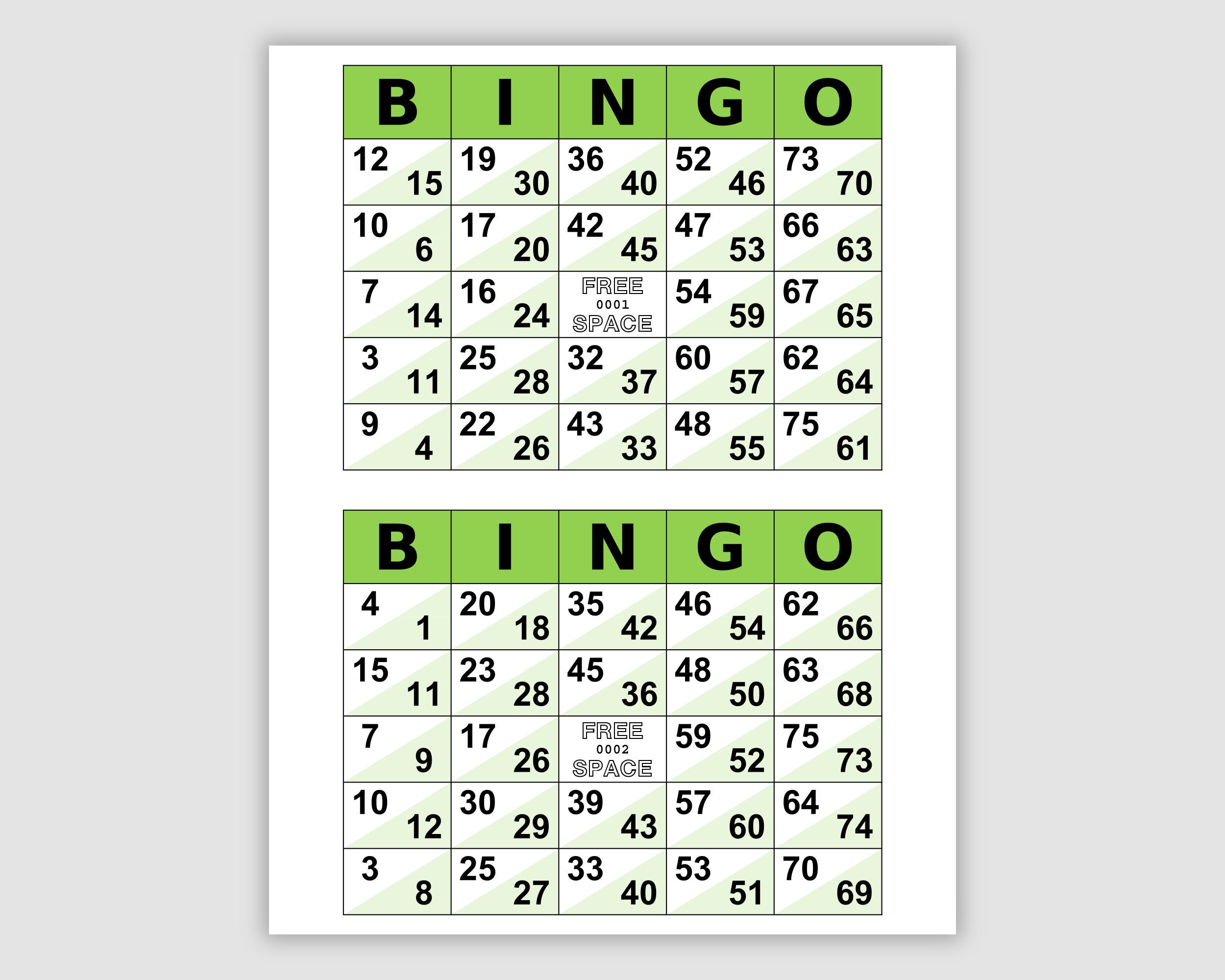 1000 Double Bingo Cards Pdf Download, 1, 2, and 4 per Page