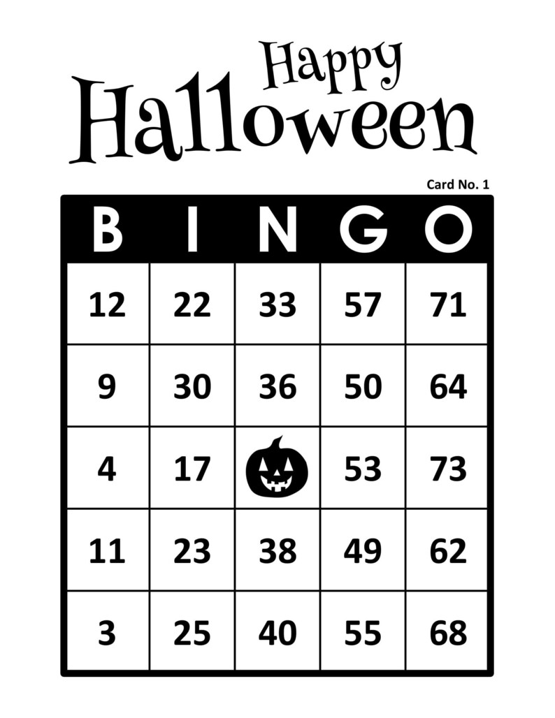 Halloween Bingo Cards 1000 Cards 1 per Page Instant Pdf - Etsy