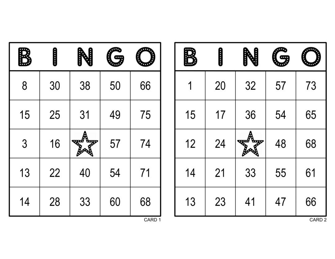 1000 Bingo Cards Pdf Download 2 per Page Instant Printable - Etsy