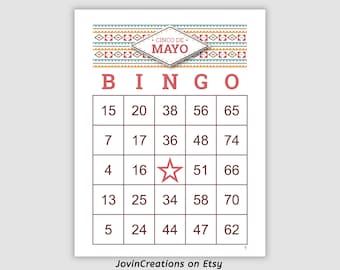 1000 Cinco De Mayo Bingo Cards, Pdf Download, 1, 2, and 4 Per Page, 75 call, Instant Printable Fun Party Game, tarjetas de bingo imprimibles