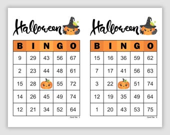 200 Halloween Bingo Cards PDF, 1, 2, and 4 per page, Halloween bingo print out printable bingo Halloween printable Halloween bingo printable