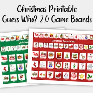 Christmas Guess Who 2.0 Printable Game Boards Christmas Printable Game Guess Who Inserts