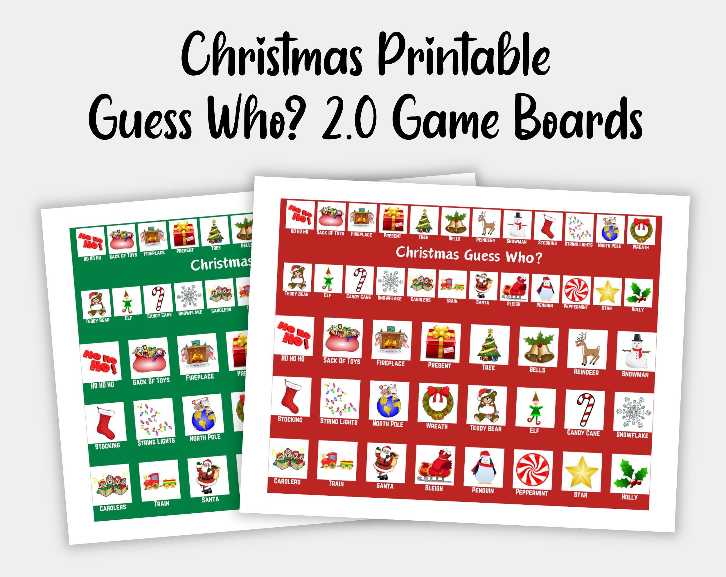 christmas guess who 2.0 printable game boards christmas printable