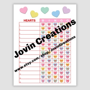 2 Hearts Bingo Boards Plus 1 Blank, Instant Printable Pdf Download, Valentine's Day