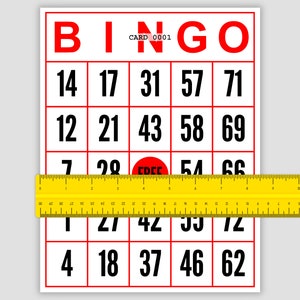 1000 Jumbo Bingo Cards Pdf Download, 1 per Page, Instant Printable Fun ...